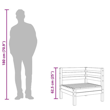 Hagesofa 2-seters med fotskammel voksbrun heltre furu
