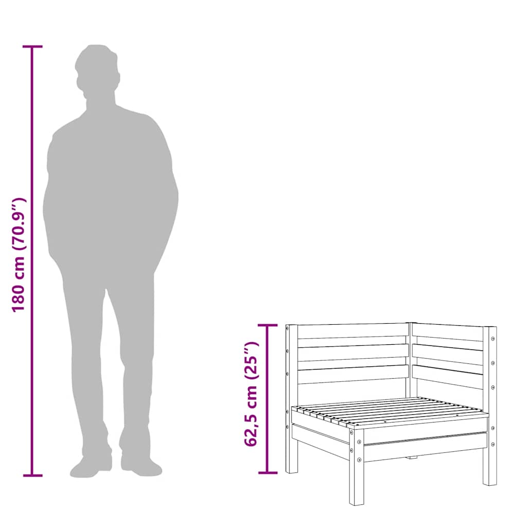 Hagesofa 3-seters heltre douglasgran