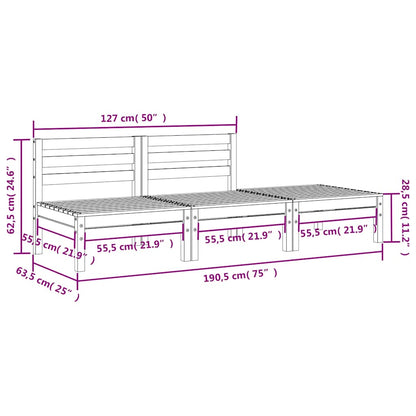 Hagesofa 3-seters heltre furu