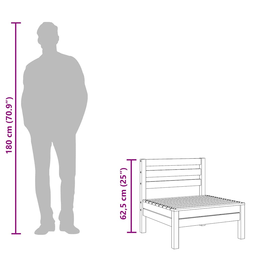 Hagesofa 3-seters heltre furu