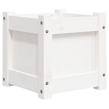 Hageplantekasse hvit 31x31x31 cm heltre furu