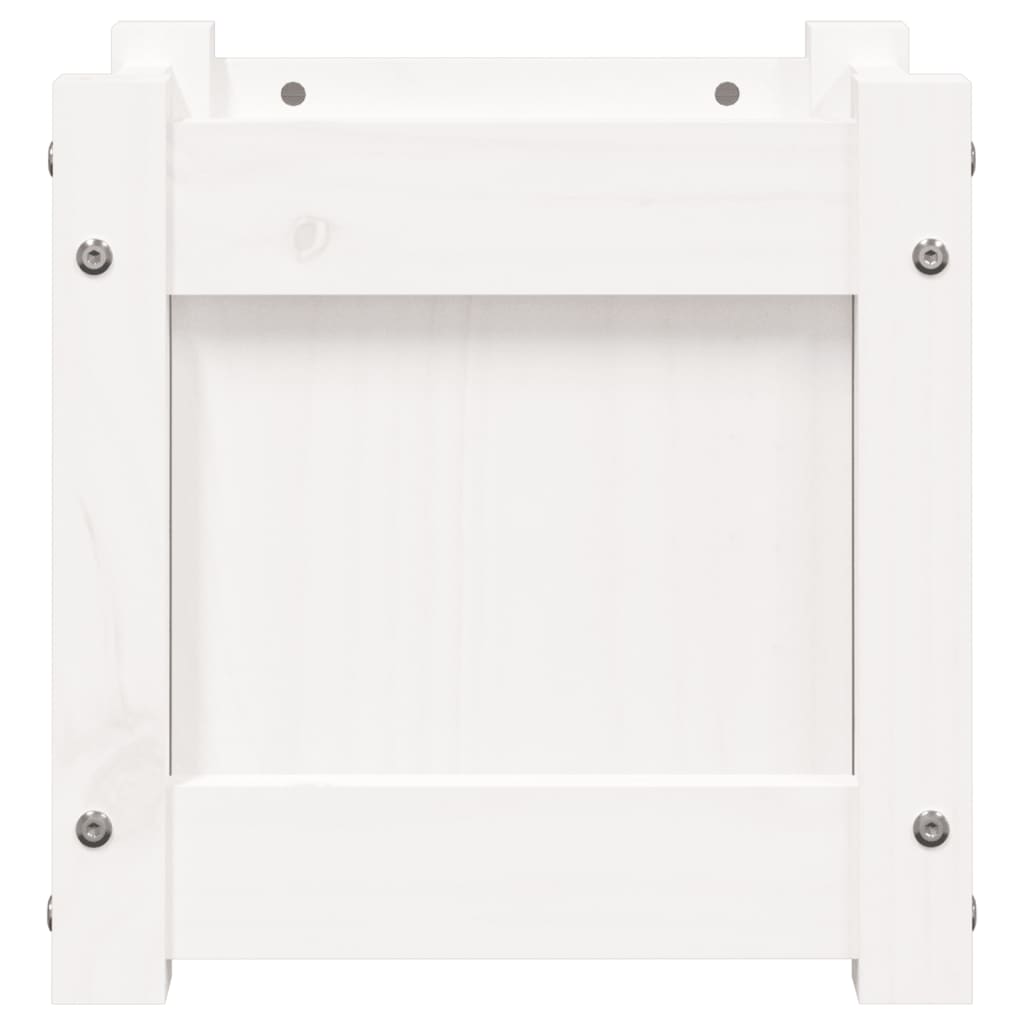 Hageplantekasse hvit 31x31x31 cm heltre furu