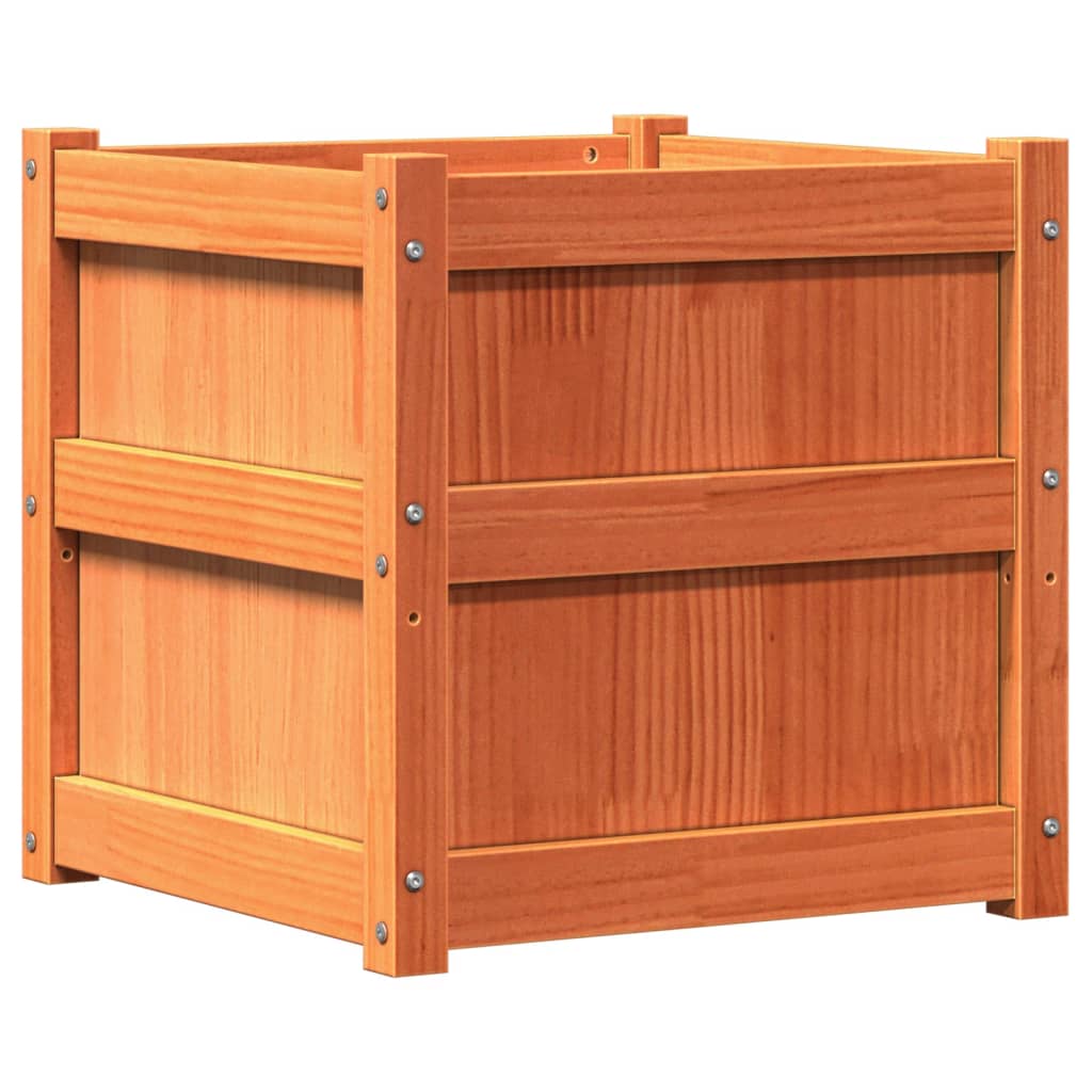 Hageplantekasse voksbrun 50x50x50 cm heltre furu