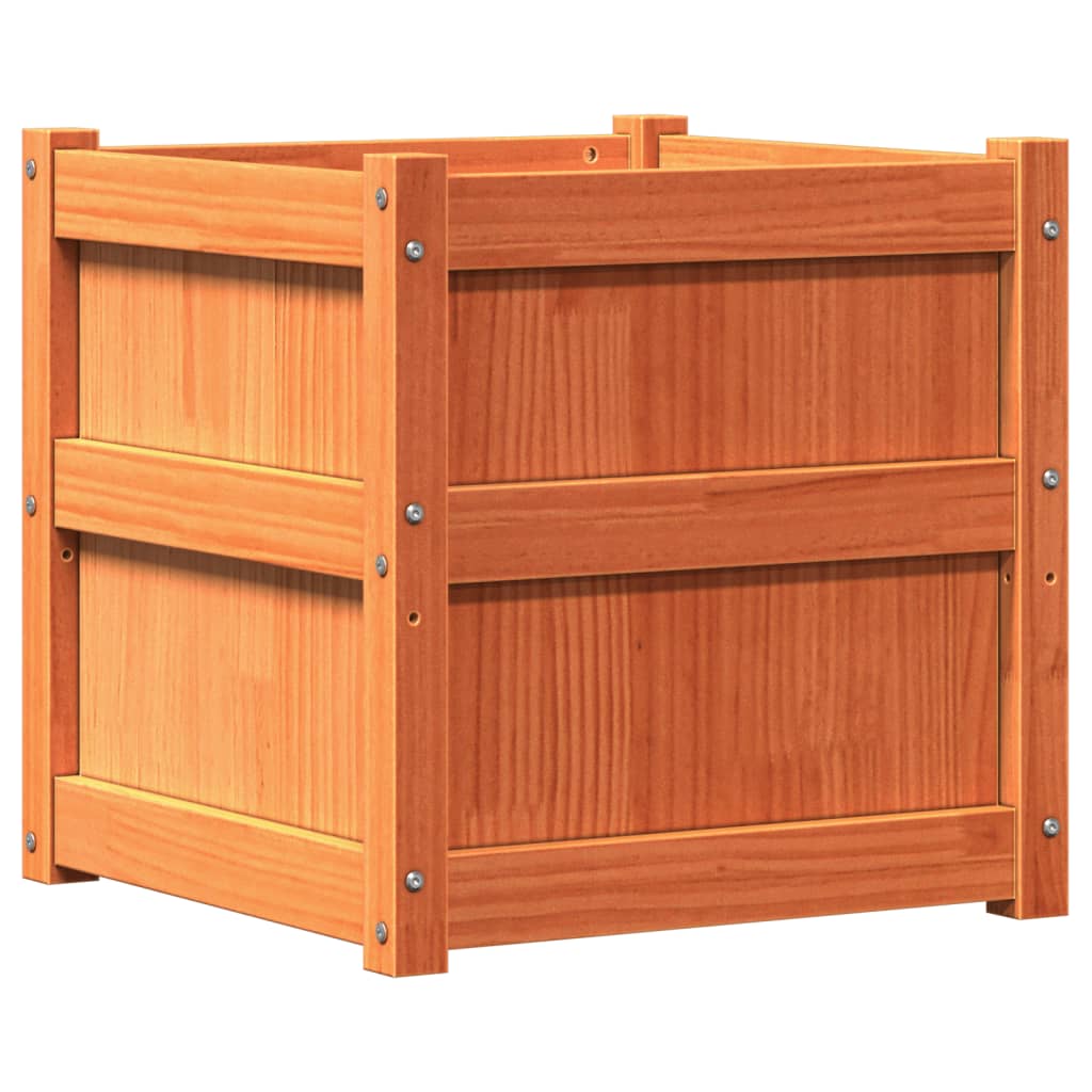 Hageplantekasse voksbrun 50x50x50 cm heltre furu