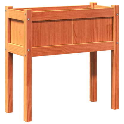 Hageplantekasse med ben voksbrun 70x31x70 cm heltre furu