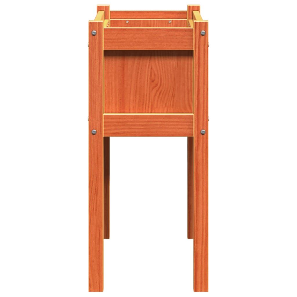 Hageplantekasse med ben voksbrun 70x31x70 cm heltre furu