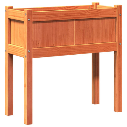 Hageplantekasse med ben voksbrun 70x31x70 cm heltre furu