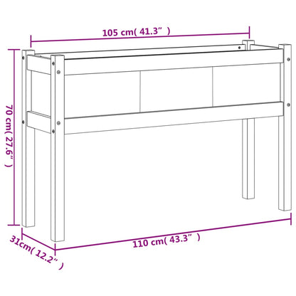 Hageplantekasse med ben 110x31x70 cm heltre furu