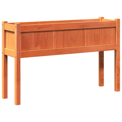 Hageplantekasse med ben voksbrun 110x31x70 cm heltre furu