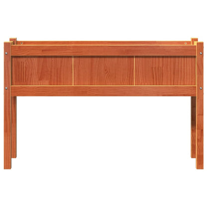 Hageplantekasse med ben voksbrun 110x31x70 cm heltre furu