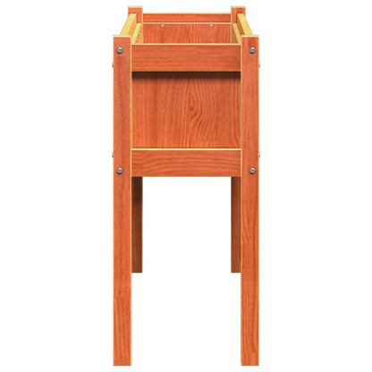 Hageplantekasse med ben voksbrun 110x31x70 cm heltre furu