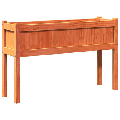 Hageplantekasse med ben voksbrun 110x31x70 cm heltre furu