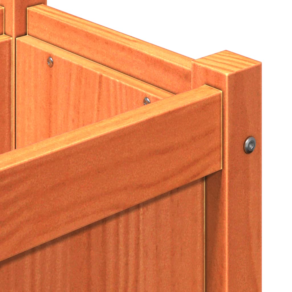 Hageplantekasse med ben voksbrun 110x31x70 cm heltre furu