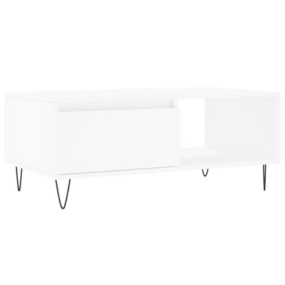 Salongbord hvit 90x50x36,5 cm konstruert tre