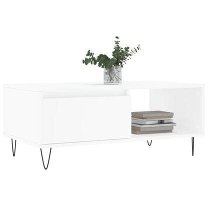 Salongbord hvit 90x50x36,5 cm konstruert tre