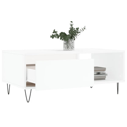 Salongbord hvit 90x50x36,5 cm konstruert tre