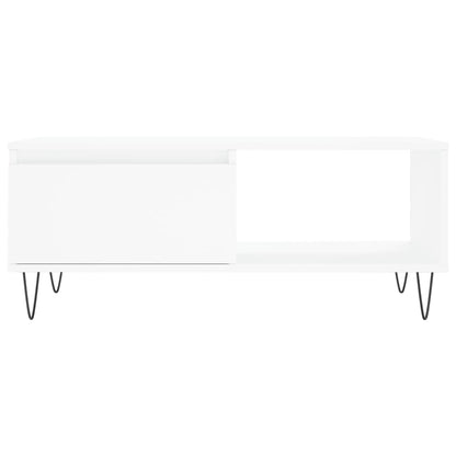 Salongbord hvit 90x50x36,5 cm konstruert tre