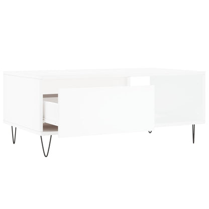Salongbord hvit 90x50x36,5 cm konstruert tre