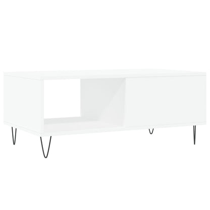 Salongbord hvit 90x50x36,5 cm konstruert tre