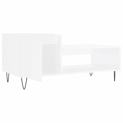 Salongbord høyglans hvit 100x50x45 cm konstruert tre