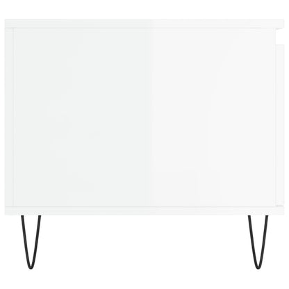 Salongbord høyglans hvit 100x50x45 cm konstruert tre