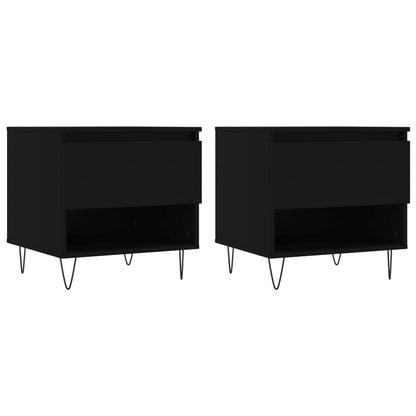 Salongbord 2 stk svart 50x46x50 cm konstruert tre