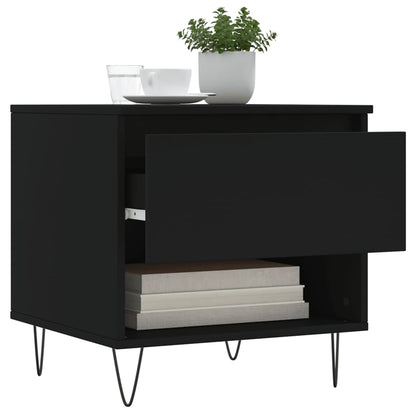 Salongbord 2 stk svart 50x46x50 cm konstruert tre