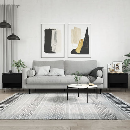 Salongbord 2 stk svart 50x46x50 cm konstruert tre