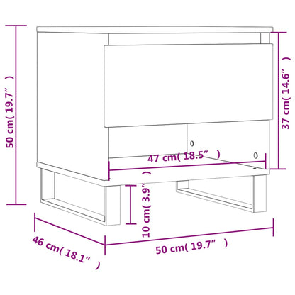 Salongbord brun eik 50x46x50 cm konstruert tre