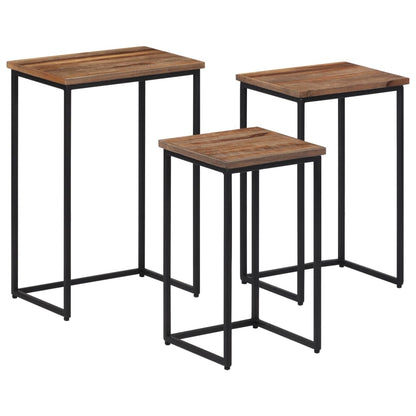 Stablebare sofabord 3 stk heltre teak