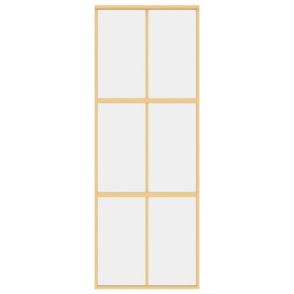Skyvedør gull 76x205 cm gjennomsiktig ESG glass og aluminium