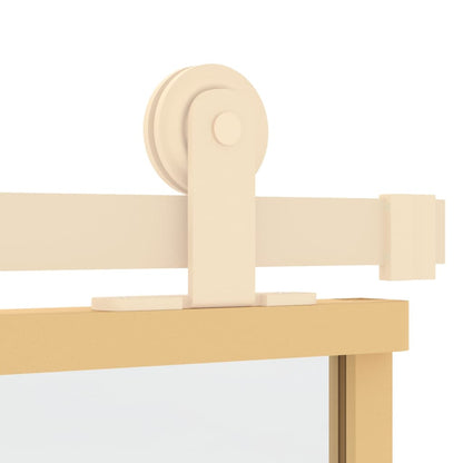 Skyvedør gull 76x205 cm gjennomsiktig ESG glass og aluminium