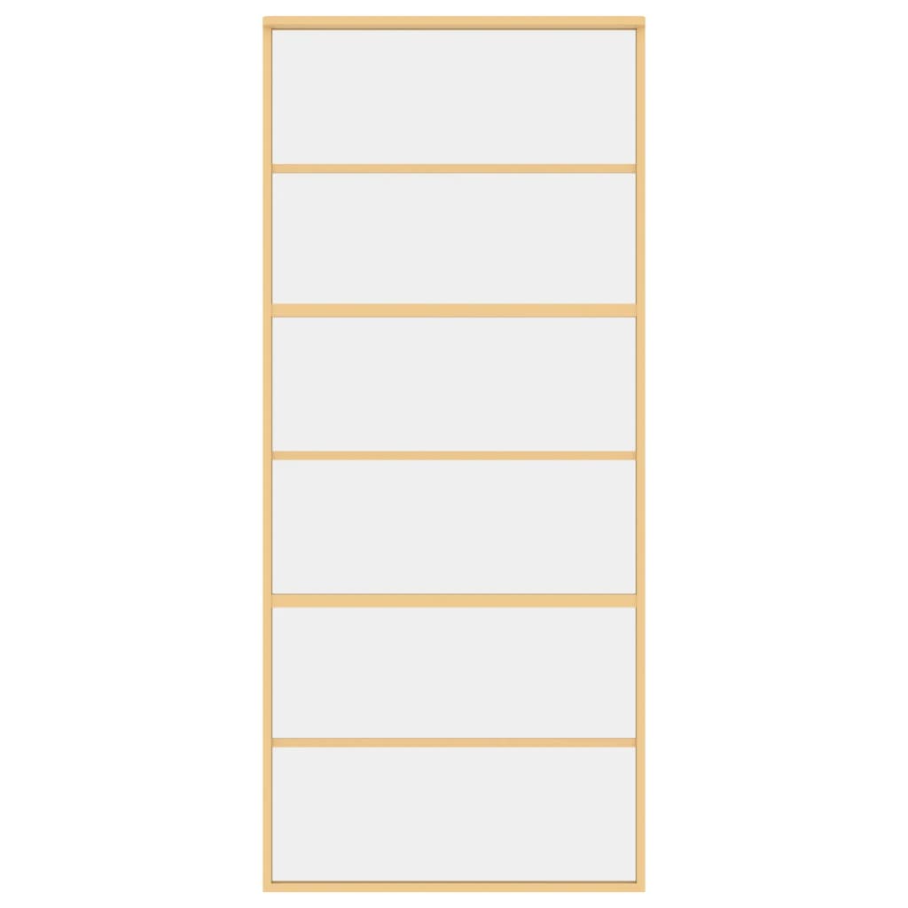 Skyvedør gull 90x205 cm gjennomsiktig ESG glass og aluminium