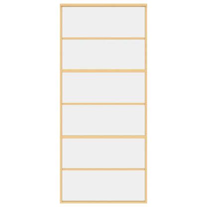 Skyvedør gull 90x205 cm gjennomsiktig ESG glass og aluminium