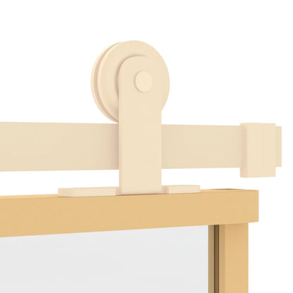 Skyvedør gull 90x205 cm gjennomsiktig ESG glass og aluminium