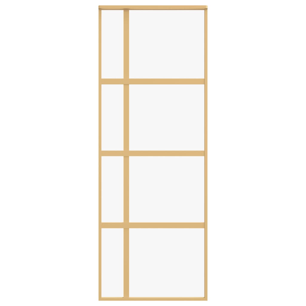 Skyvedør gull 76x205 cm gjennomsiktig ESG glass og aluminium