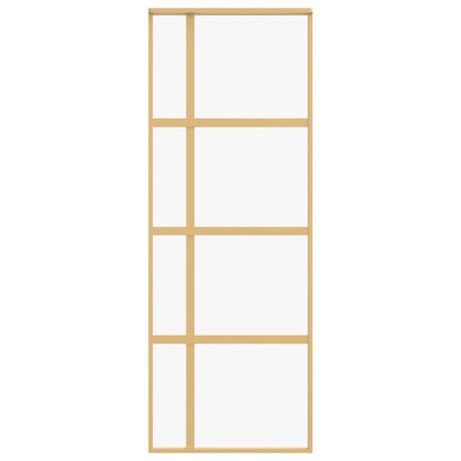 Skyvedør gull 76x205 cm gjennomsiktig ESG glass og aluminium