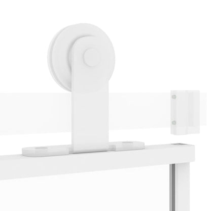 Skyvedør hvit 90x205 cm herdet glass og aluminium