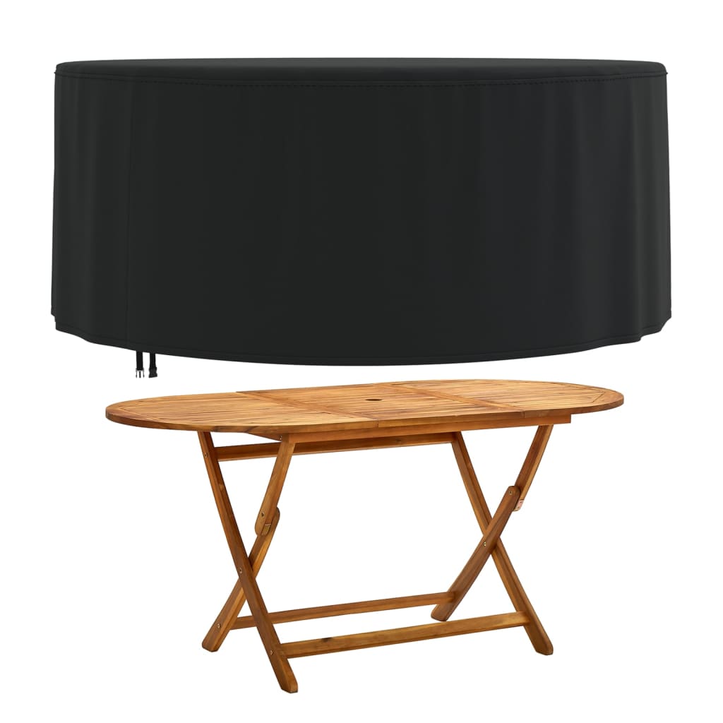 Hagemøbeltrekk svart Ø 182x71 cm 420D oxford