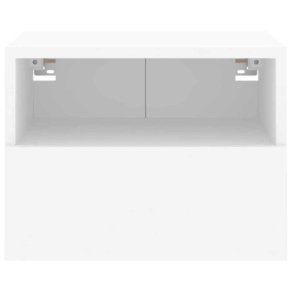 Veggmonterte TV-benker 2 stk hvit 40x30x30 cm konstruert tre