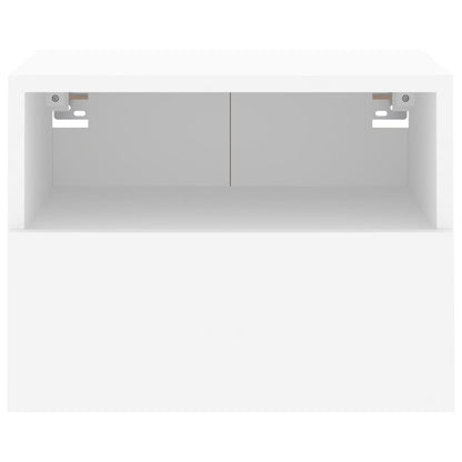 Veggmonterte TV-benker 2 stk hvit 40x30x30 cm konstruert tre