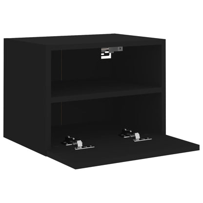 Veggmonterte TV-benker 2 stk svart 40x30x30 cm konstruert tre