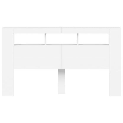 Sengegavl med LED hvit 180x18,5x103,5 cm konstruert tre