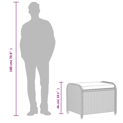 Hagekrakk med pute brun 58x46x46 cm polyrotting
