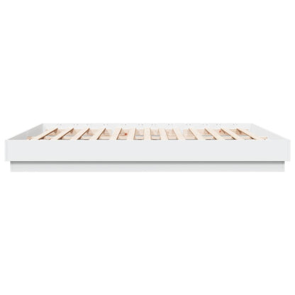 Sengeramme med LED-lys hvit 180x200 cm