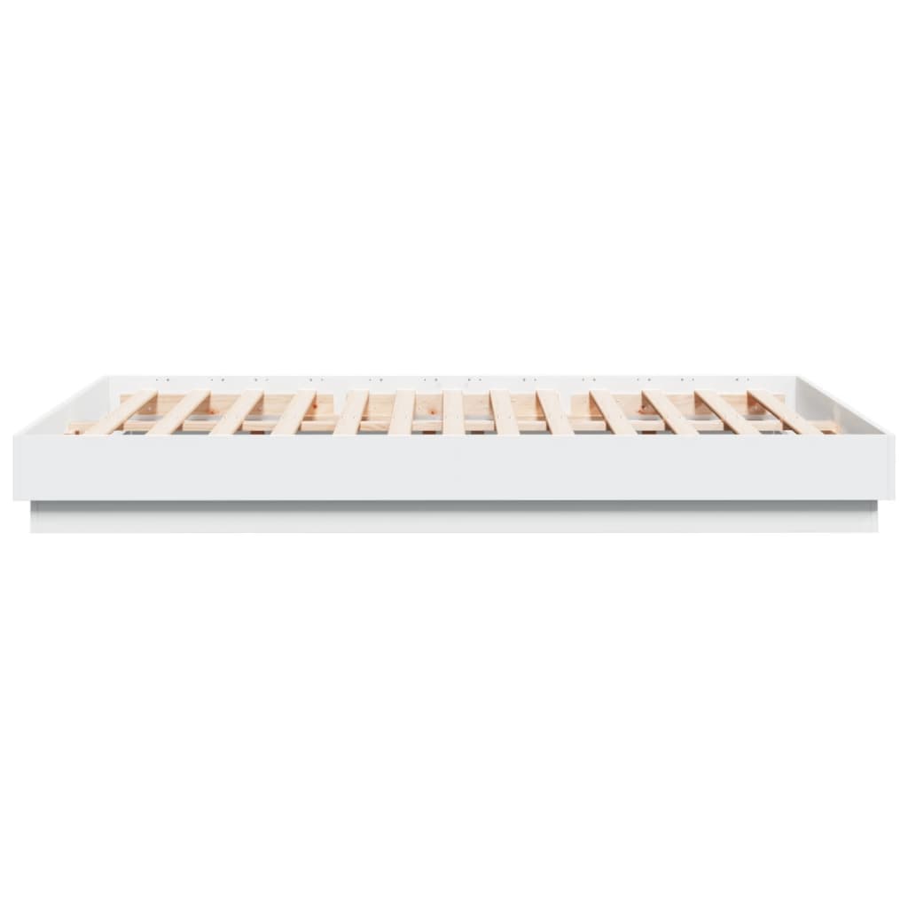 Sengeramme med LED-lys hvit 120x200 cm
