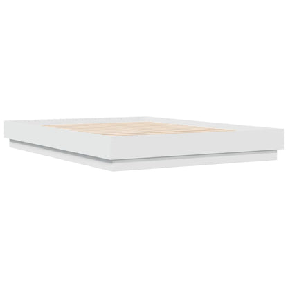 Sengeramme med LED-lys hvit 120x200 cm