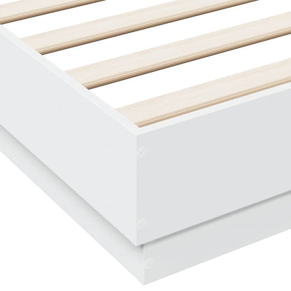 Sengeramme med LED-lys hvit 120x200 cm
