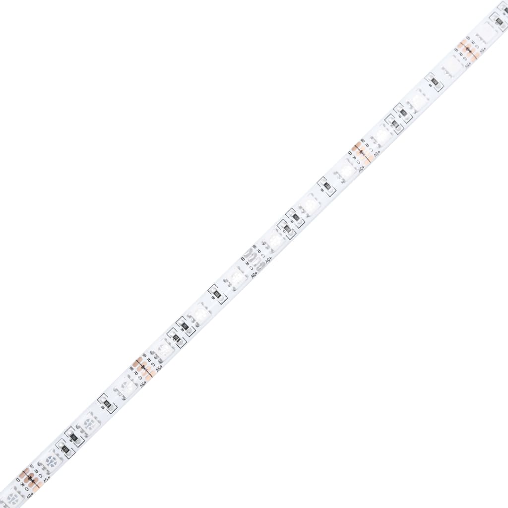 Sengeramme med hodegavl og LED-lys hvit 200x200 cm