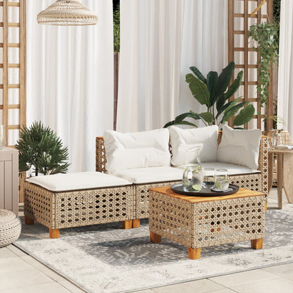 Hagekrakk med pute beige 63,5x56x32 cm polyrotting